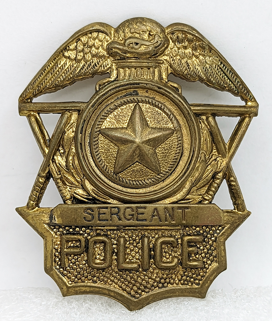 Georgetown South Carolina Sergeant Auxiliary Police Badge, Vintage, 2-1/2